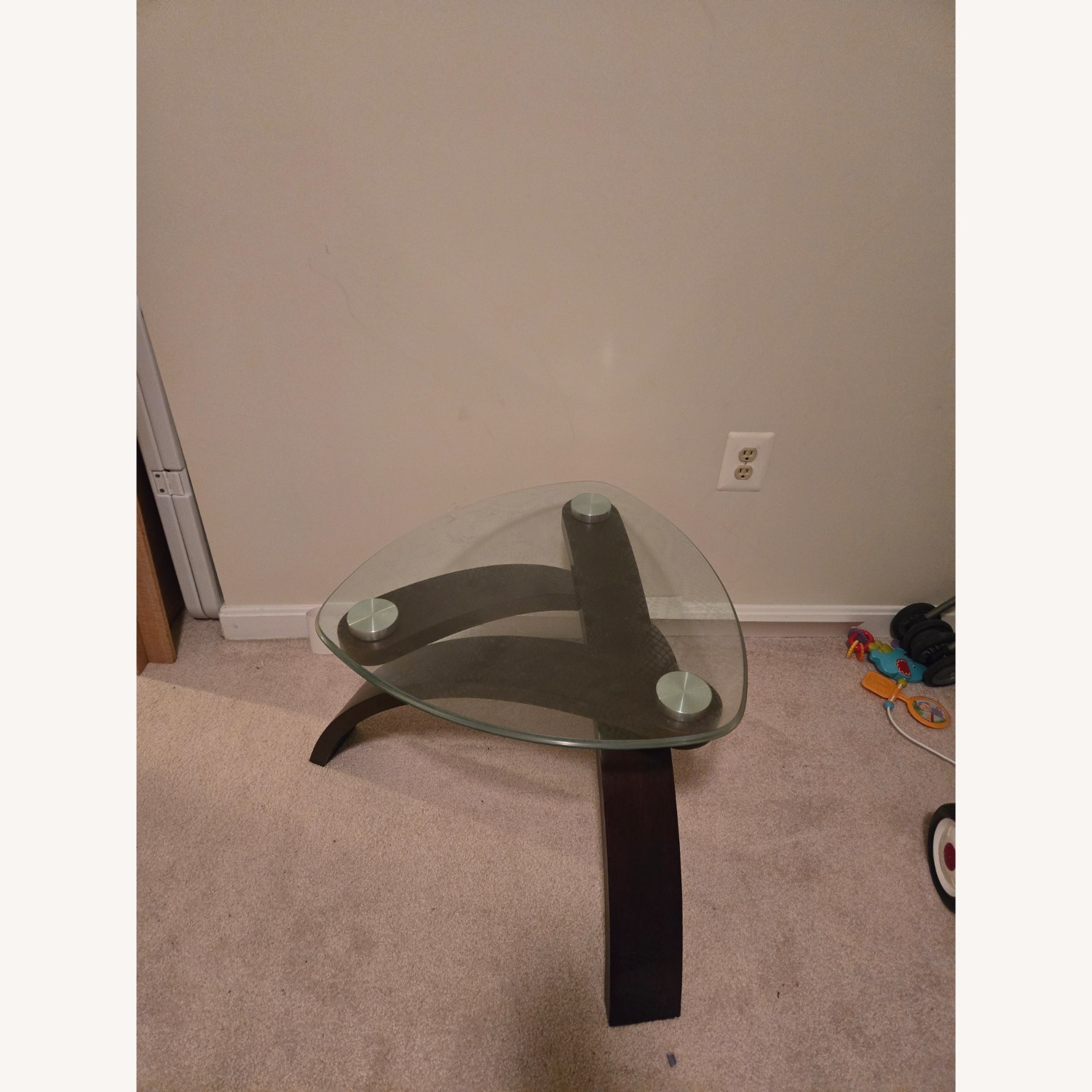 Ashley Furniture Dark Brown Glass Coffee Table - image-1