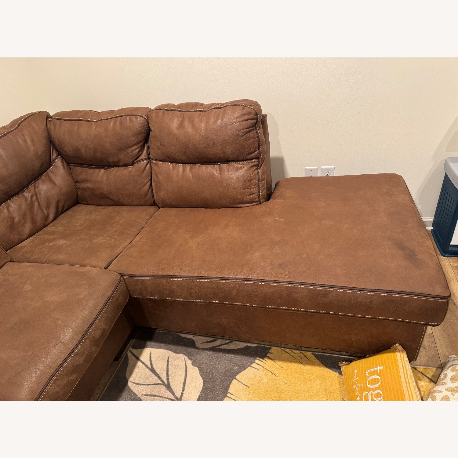 Dark Brown Fabric 2 Piece Sectional - image-5