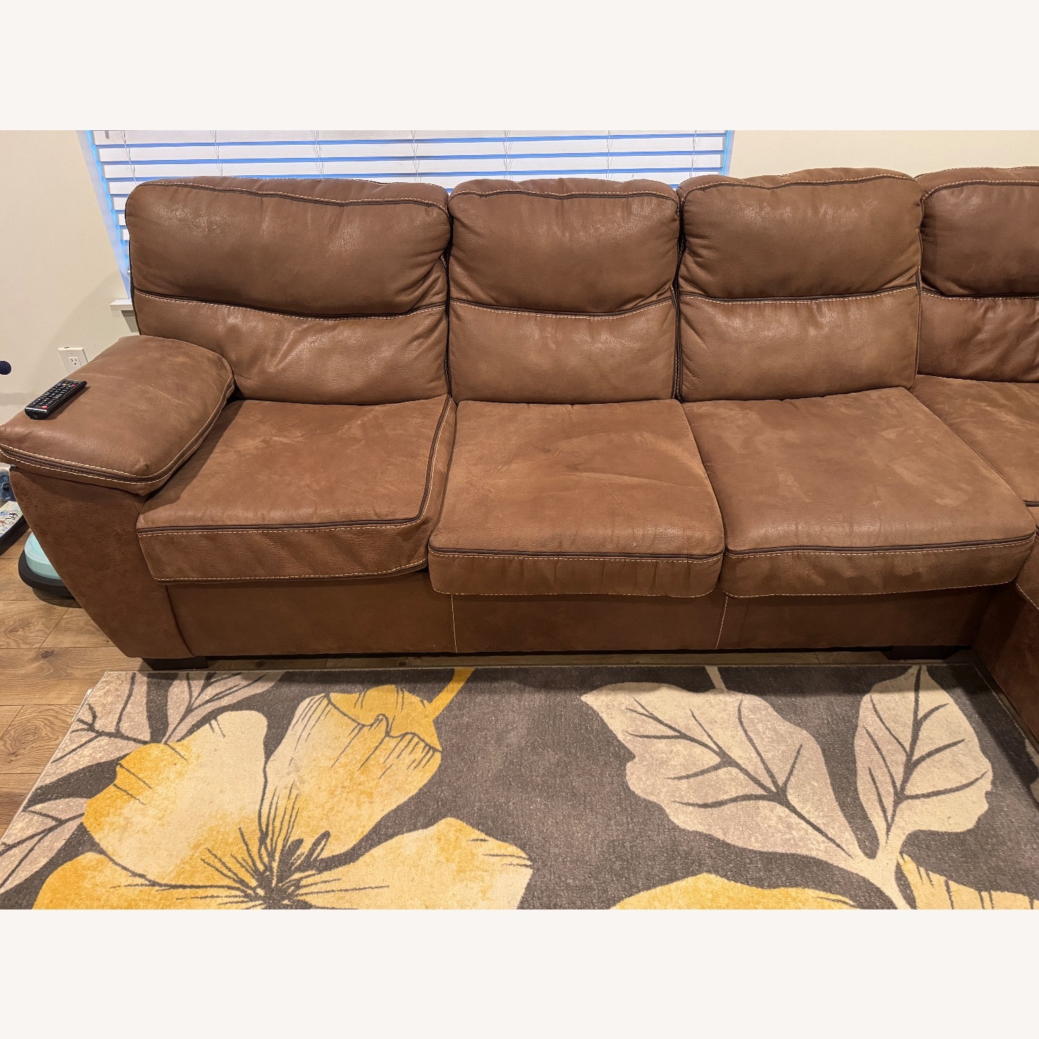 Dark Brown Fabric 2 Piece Sectional - image-4