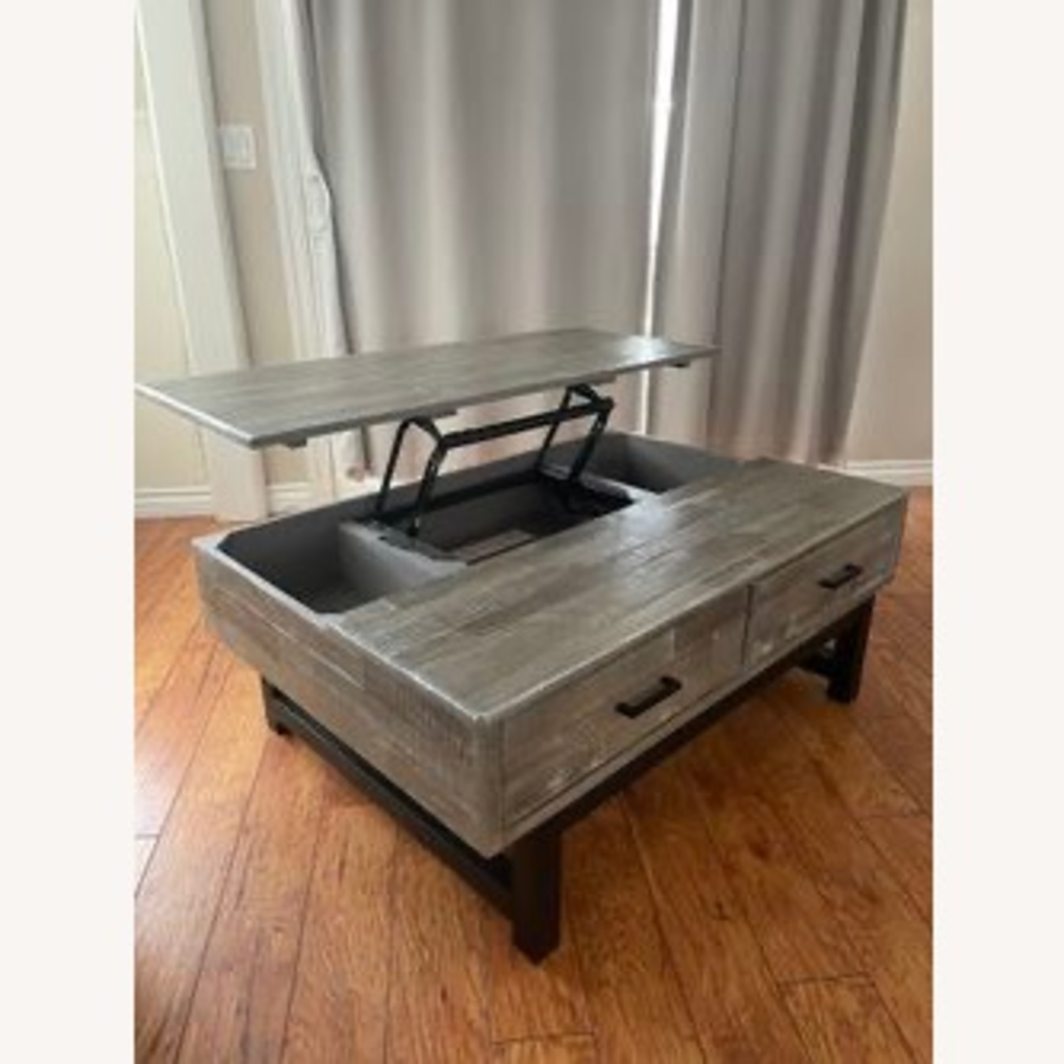 Ashley Furniture Light Gray Wood Coffee Table - image-3