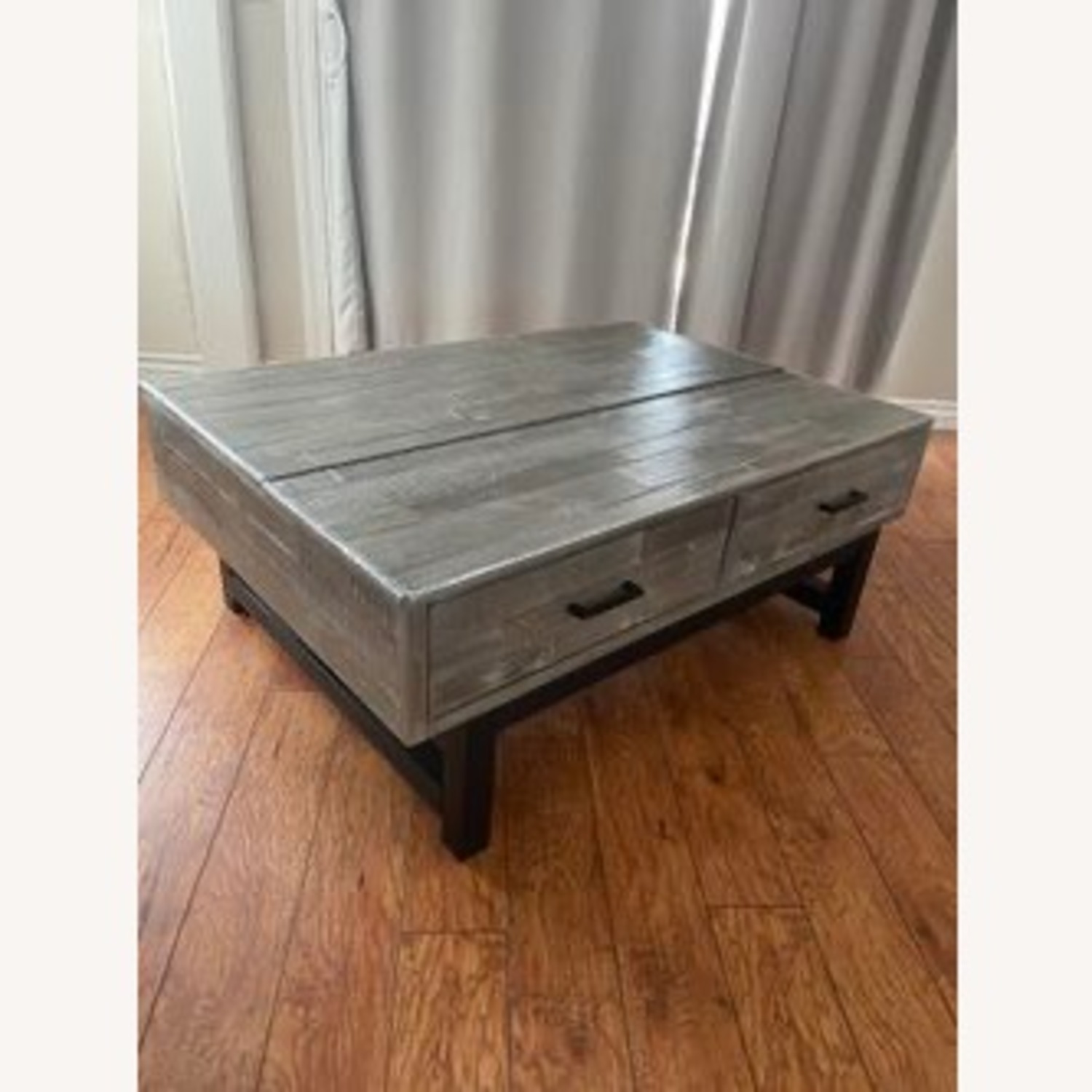 Ashley Furniture Light Gray Wood Coffee Table - image-2