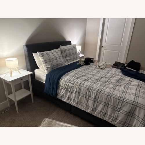 Used IKEA Queen Bed Light Gray for sale on AptDeco