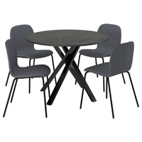 IKEA Dark Gray Wood Dining Table with Chairs 