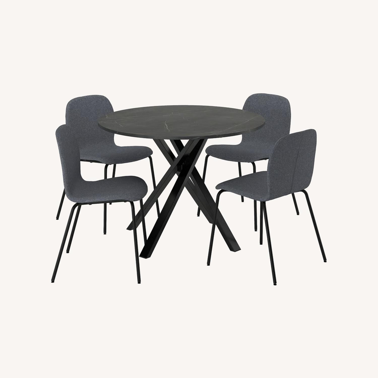IKEA Dark Gray Wood Dining Table with Chairs  - image-0