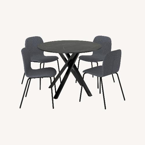 Used IKEA Dark Gray Wood Dining Table with Chairs  for sale on AptDeco
