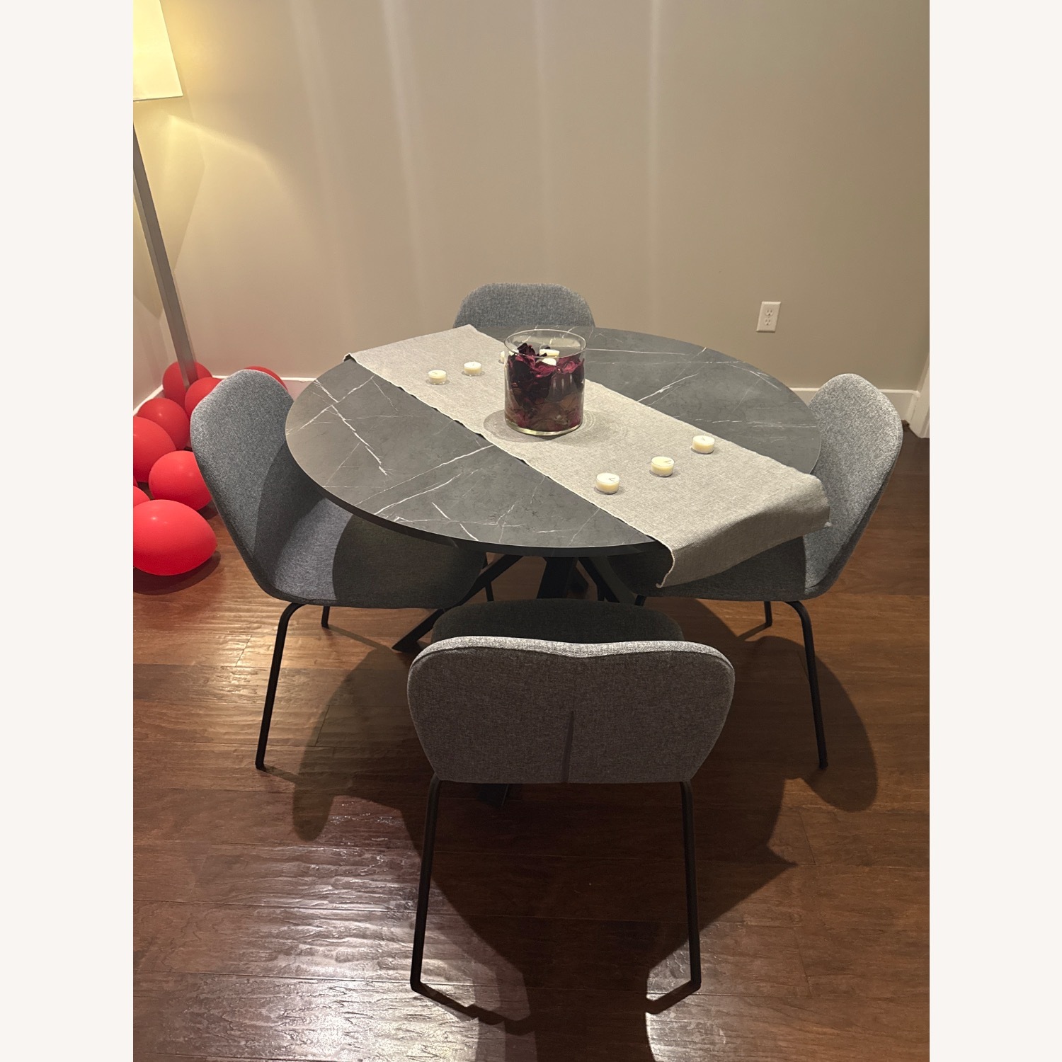 IKEA Dark Gray Wood Dining Table with Chairs  - image-1