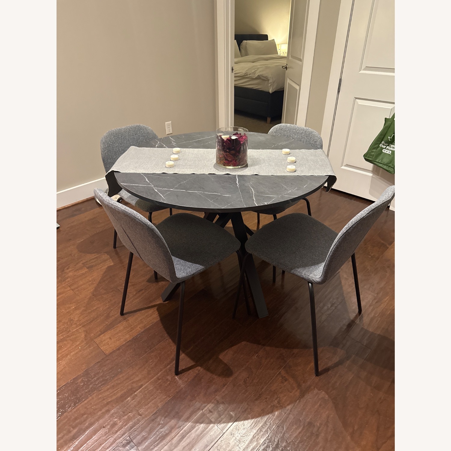 IKEA Dark Gray Wood Dining Table with Chairs  - image-2