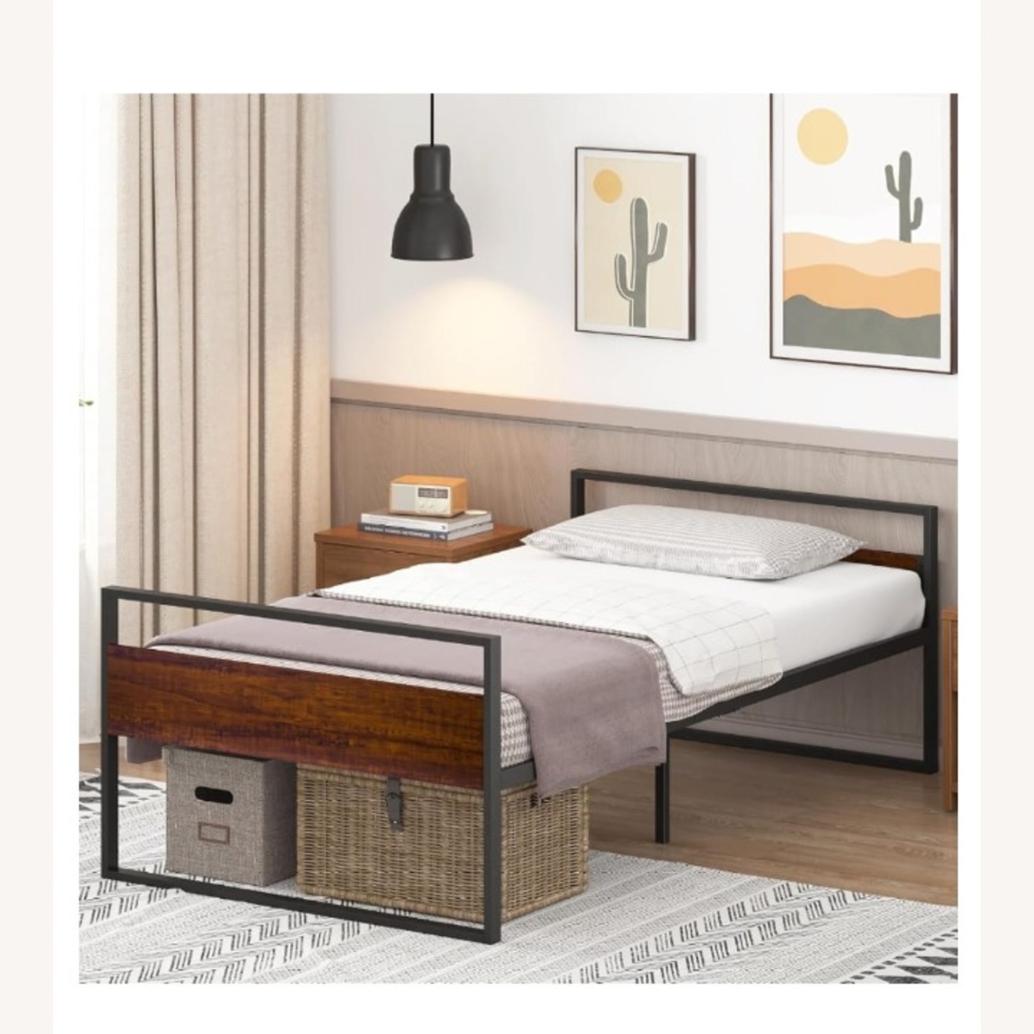 Modern Wood + Metal Twin Daybed / Sofa Bed - image-0