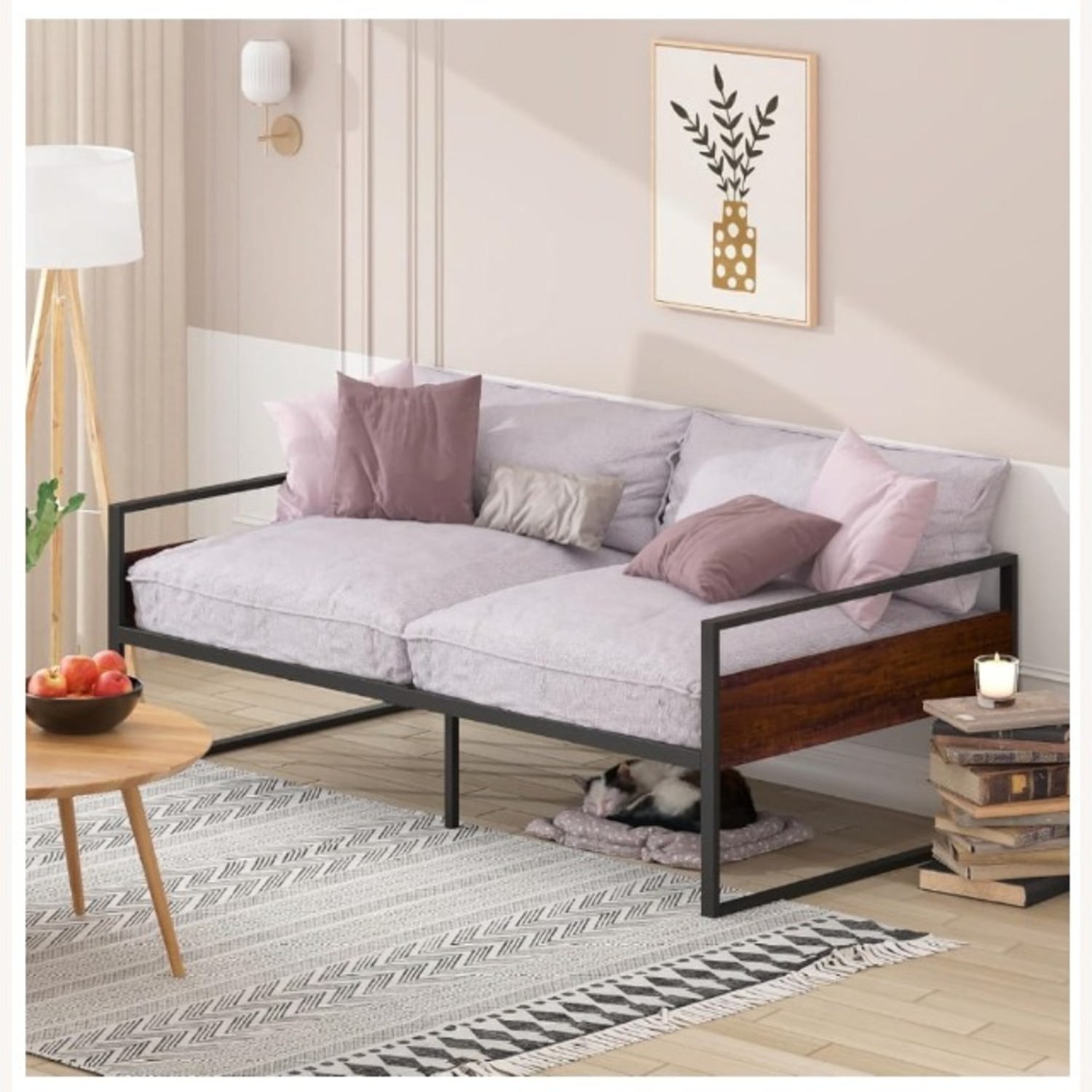 Modern Wood + Metal Twin Daybed / Sofa Bed - image-3
