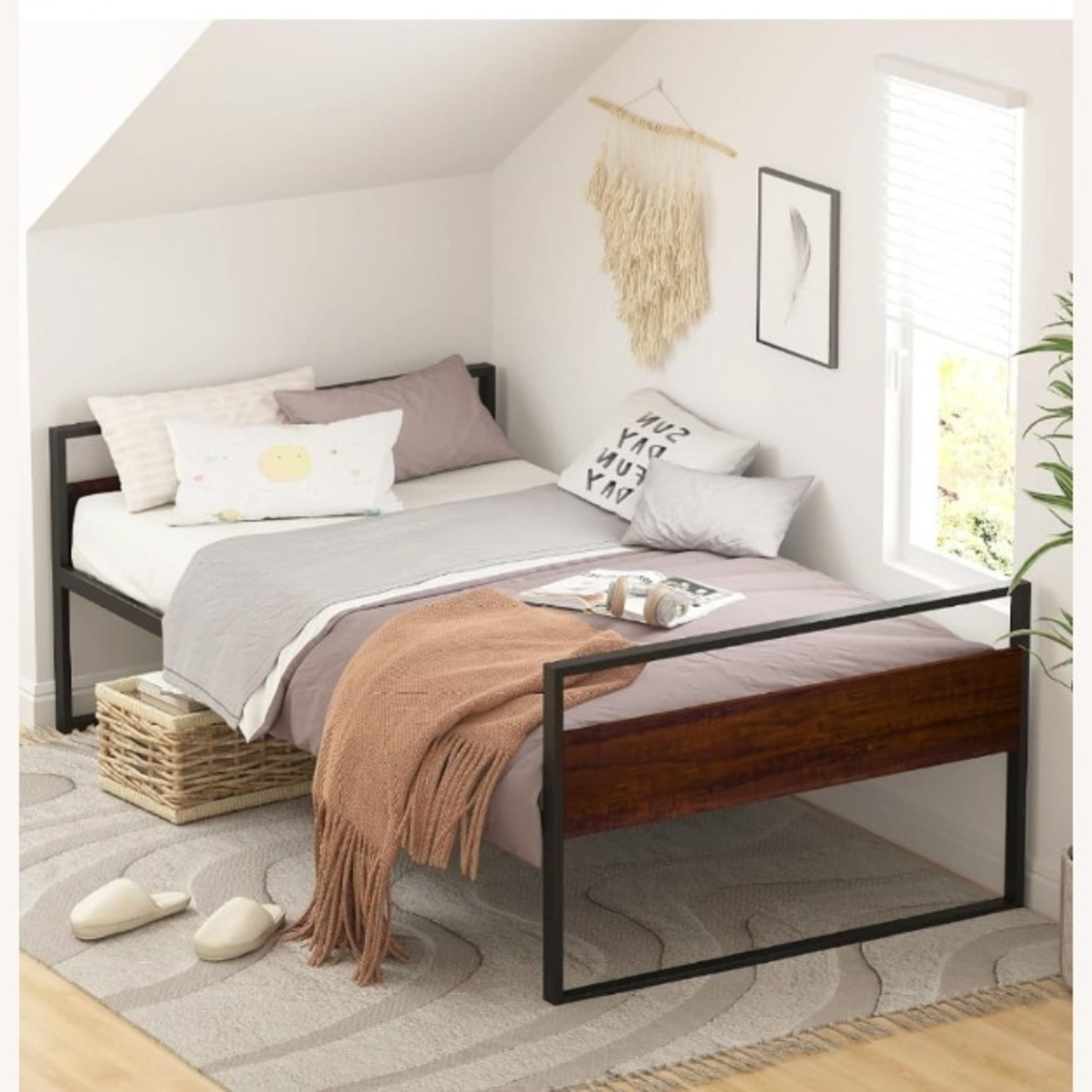 Modern Wood + Metal Twin Daybed / Sofa Bed - image-2