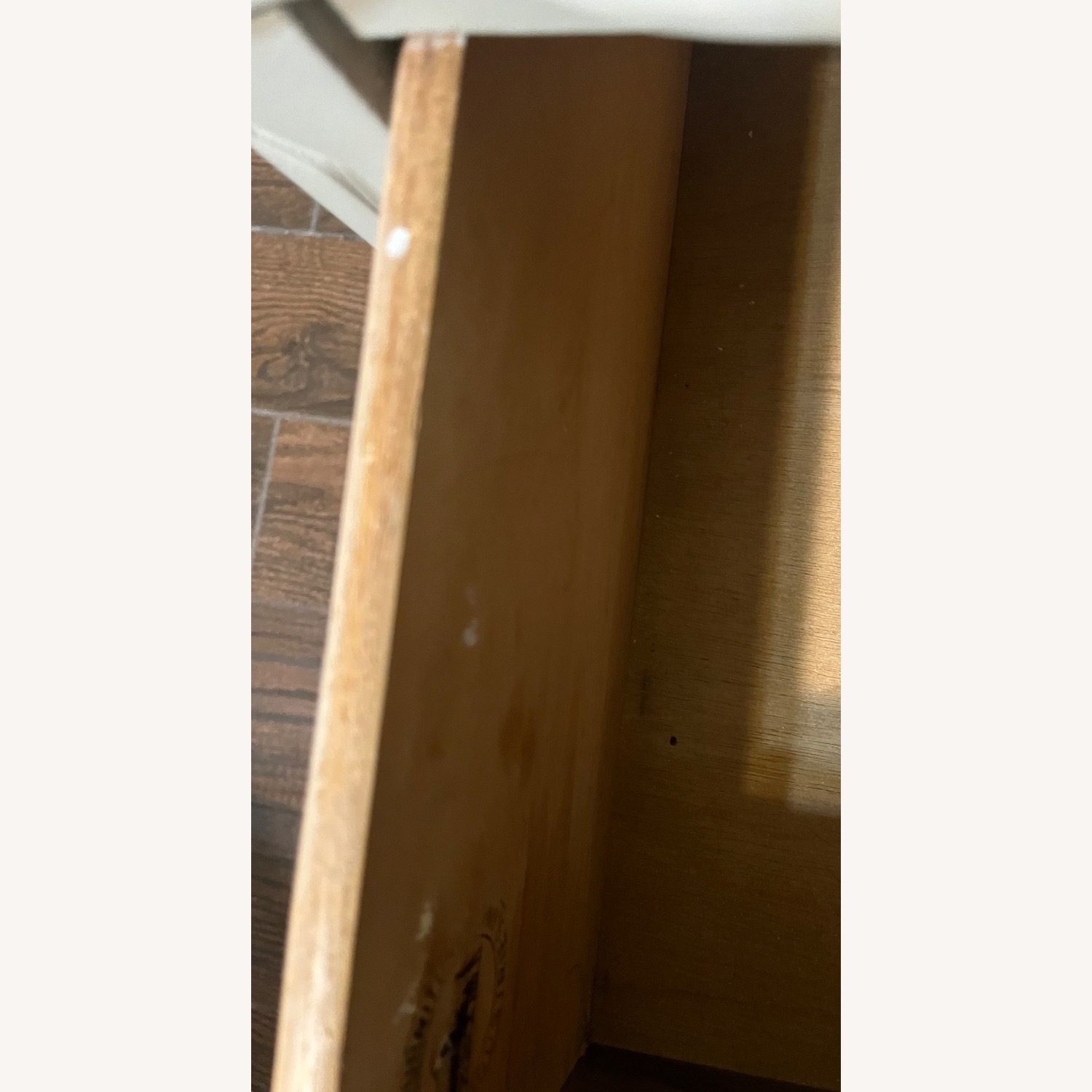 Vintage Light Gray Wood Nightstand - image-4