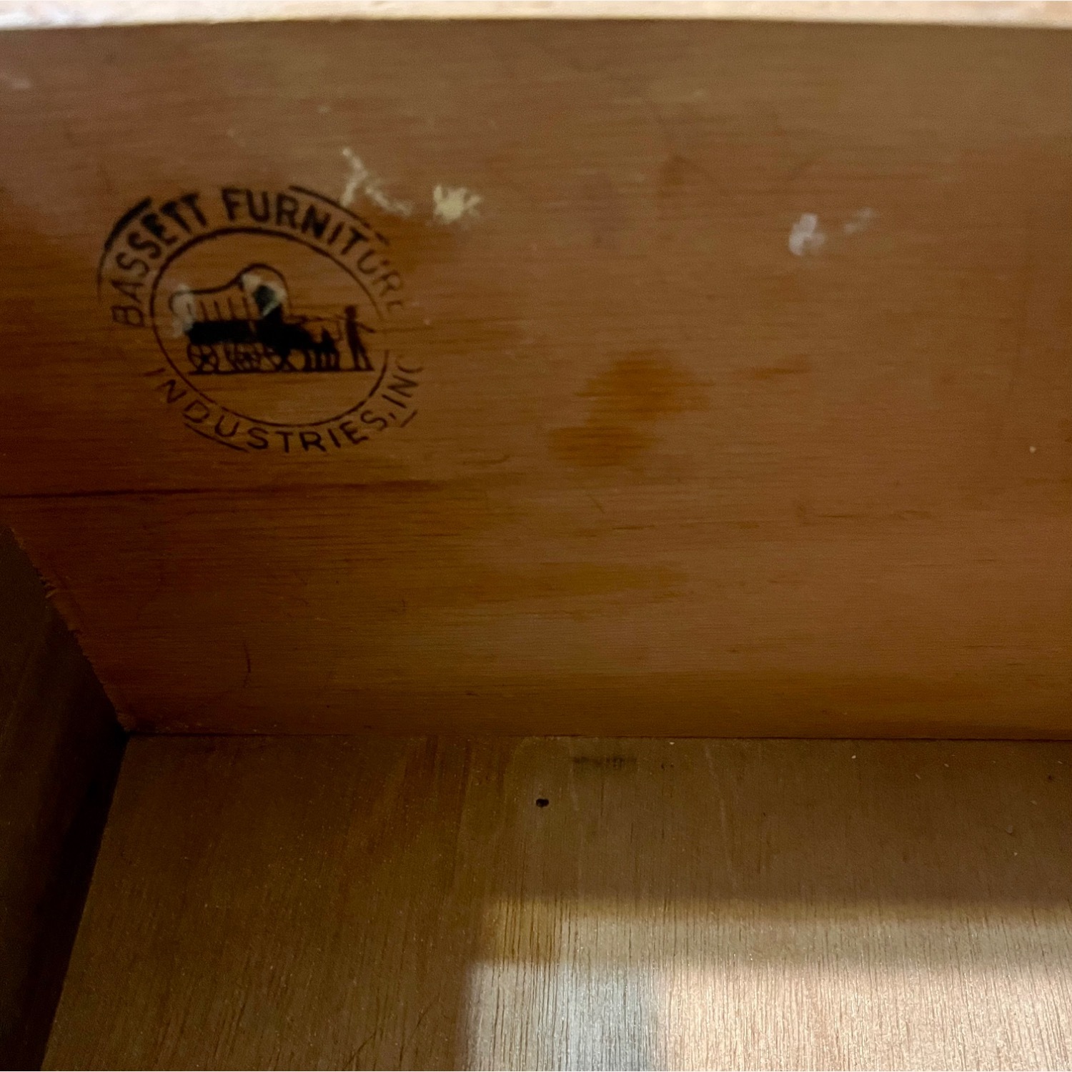 Vintage Light Gray Wood Nightstand - image-3