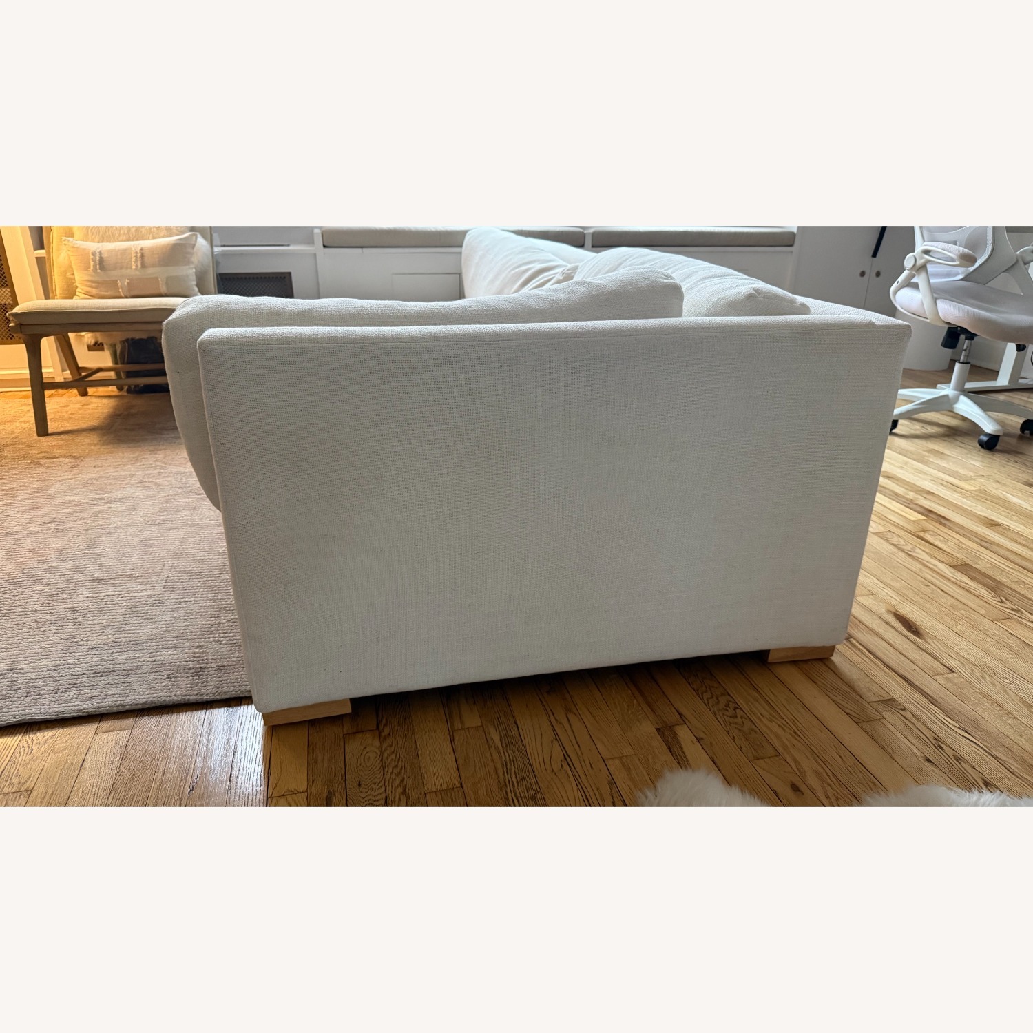 CB2 Deseo Deep Corner Chair, Nomad Fabric, Snow - image-3