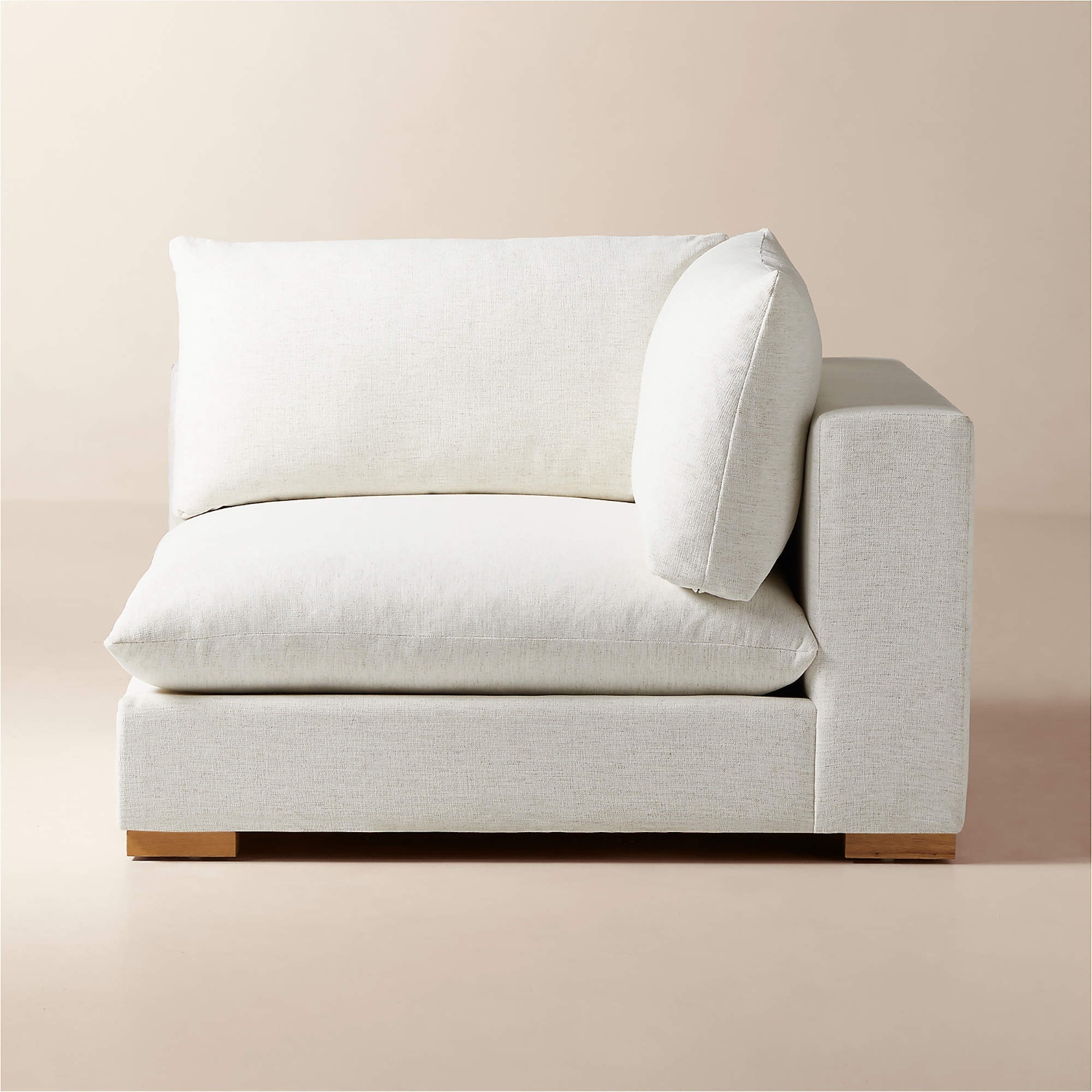 CB2 Deseo Deep Corner Chair, Nomad Fabric, Snow - image-0