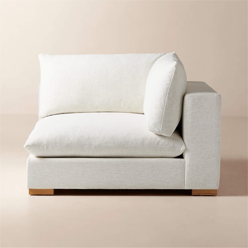 Used CB2 Deseo Deep Corner Chair, Nomad Fabric, Snow for sale on AptDeco