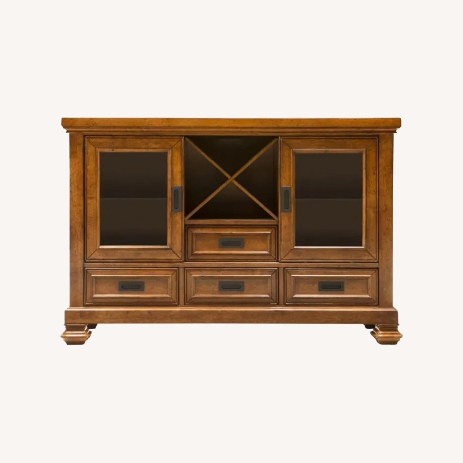 Raymour & Flanigan Natural Wood Bar Cart - image-0