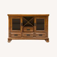 Raymour & Flanigan Natural Wood Bar Cart