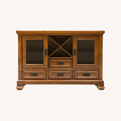 Used Raymour & Flanigan Natural Wood Bar Cart for sale on AptDeco