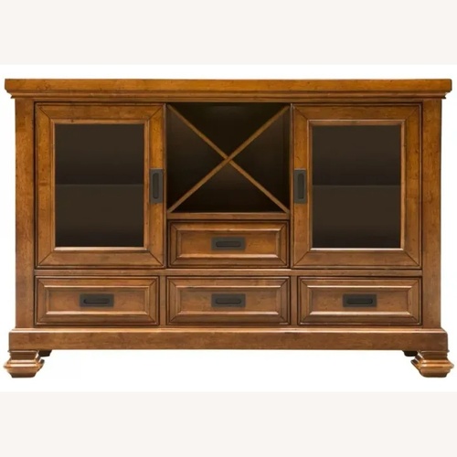 Used Raymour & Flanigan Natural Wood Bar Cart for sale on AptDeco