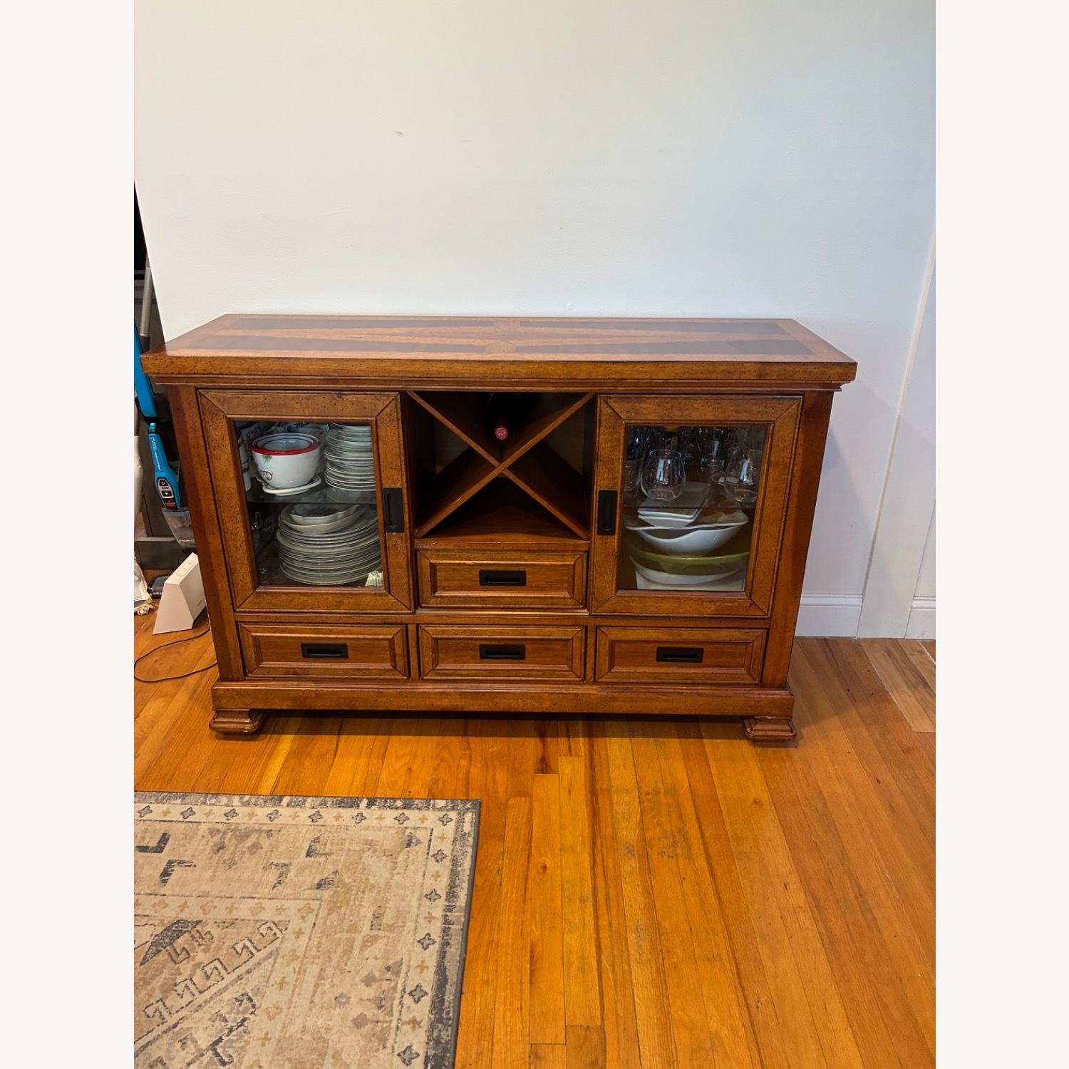 Raymour & Flanigan Natural Wood Bar Cart - image-1
