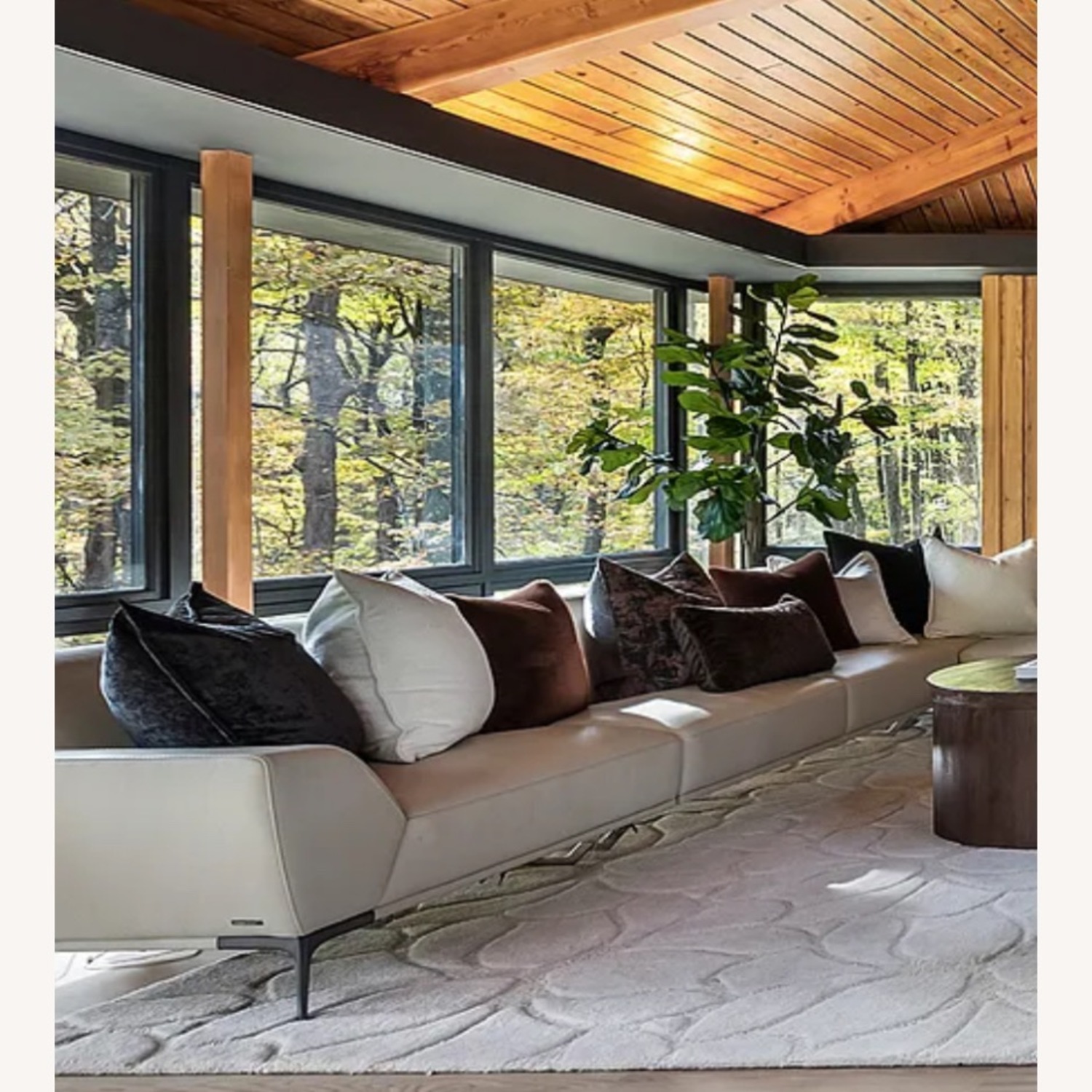 Roche Bobois Meterore Greige Leather 3+ Piece Sectional - image-11