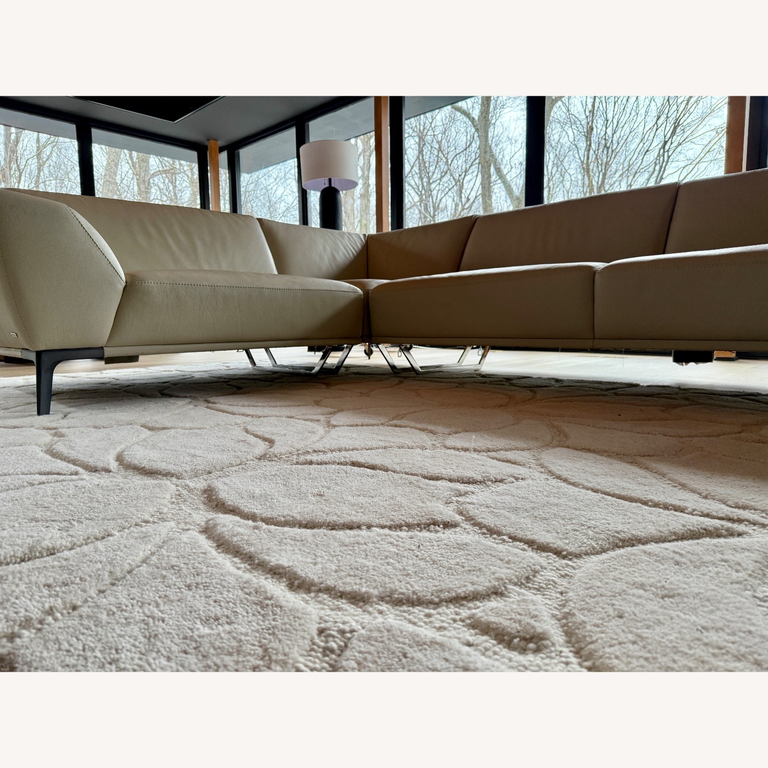 Roche Bobois Meterore Greige Leather 3+ Piece Sectional - image-12