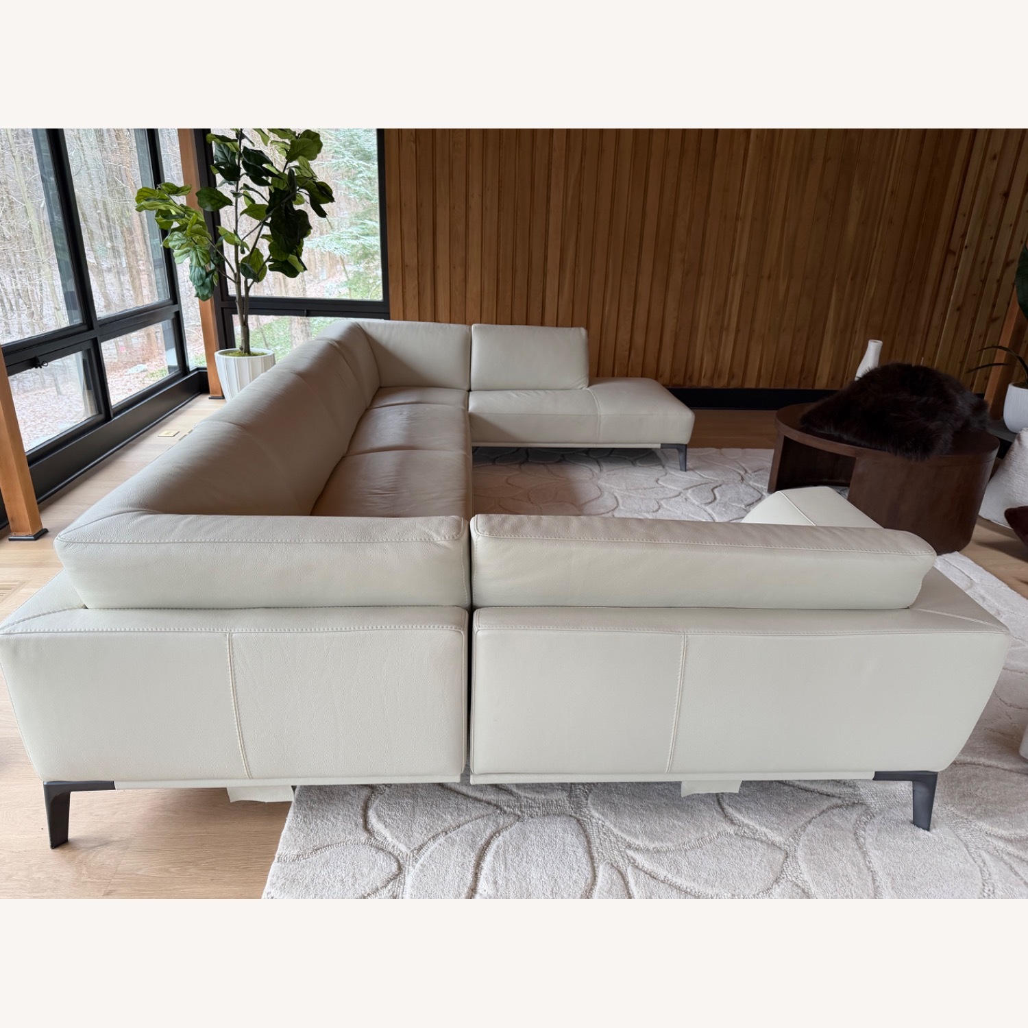 Roche Bobois Meterore Greige Leather 3+ Piece Sectional - image-1