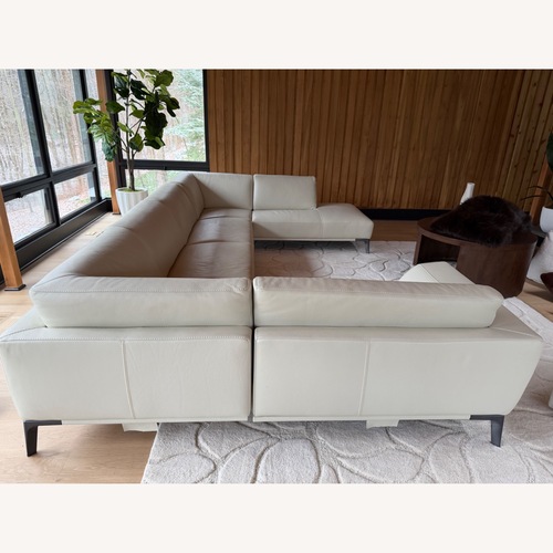 Used Roche Bobois Meterore Greige Leather 3+ Piece Sectional for sale on AptDeco