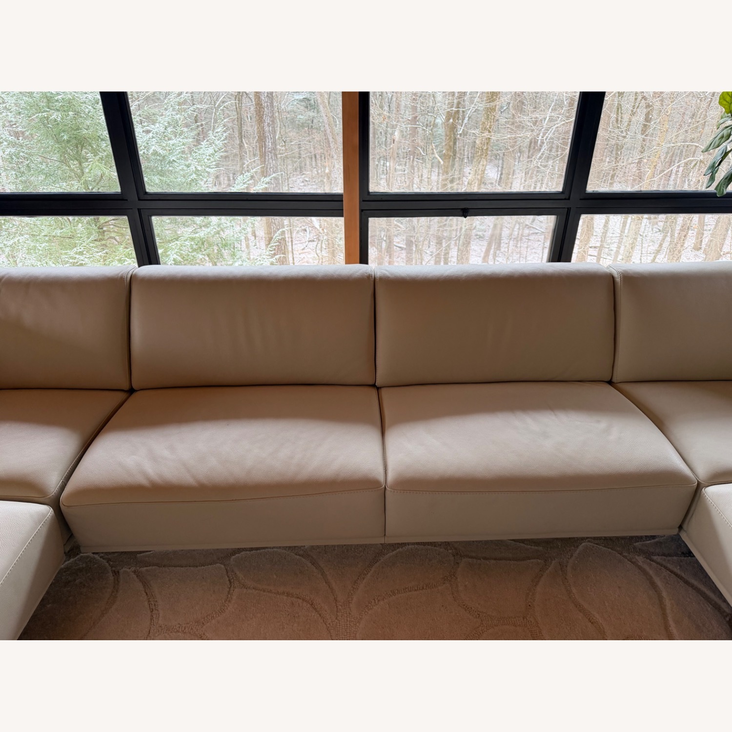 Roche Bobois Meterore Greige Leather 3+ Piece Sectional - image-8