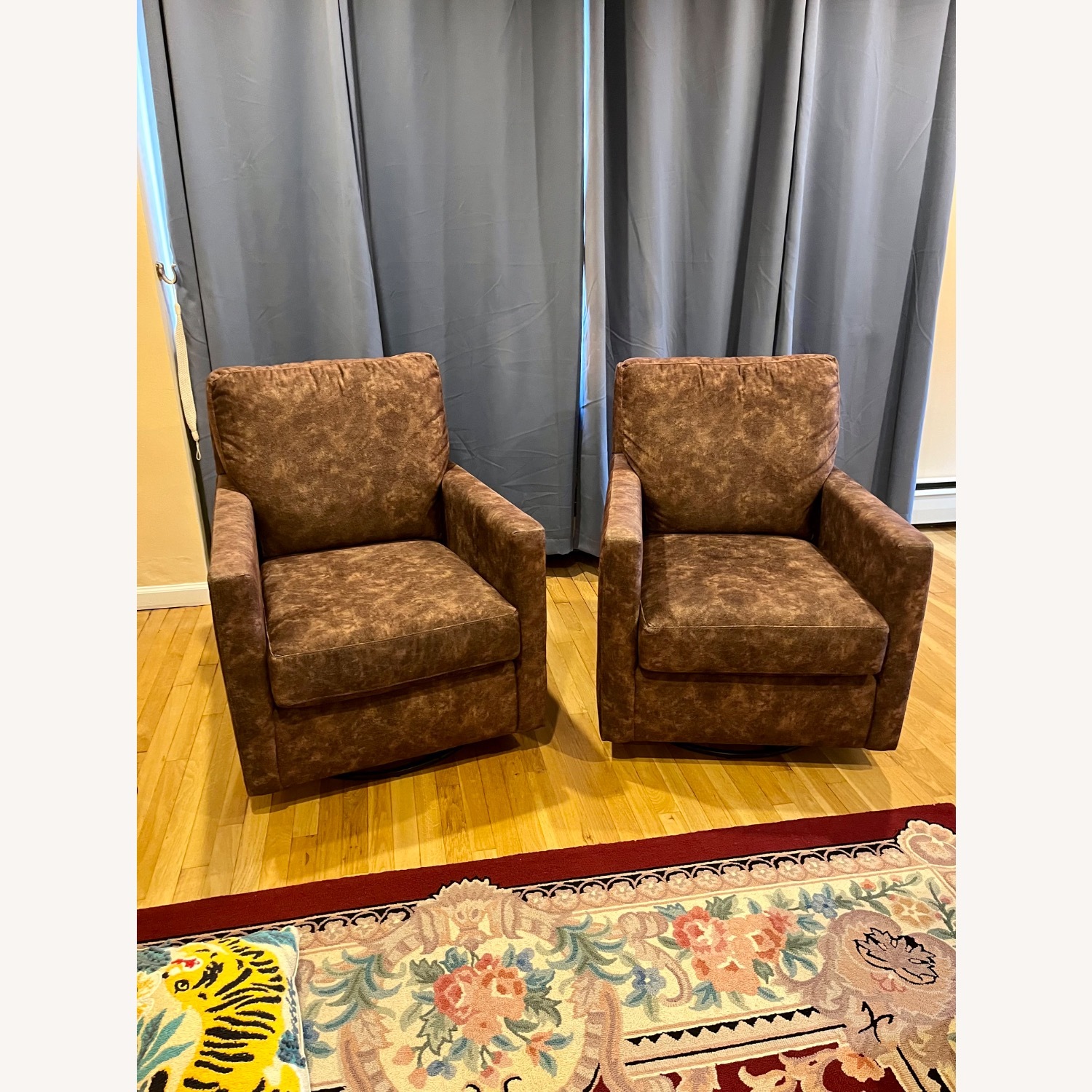 Bassett Dark Brown Fabric Accent Chairs - image-1