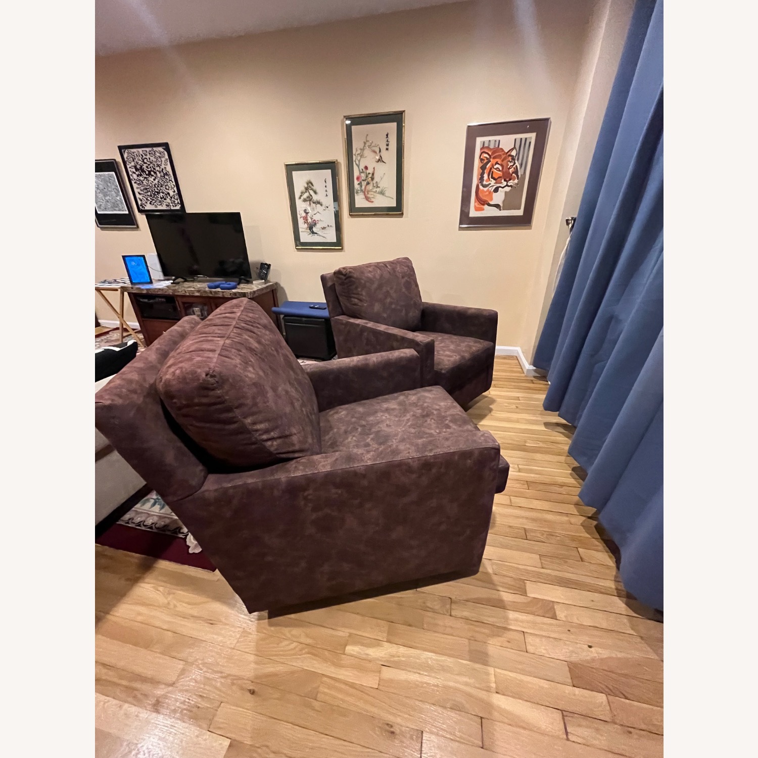 Bassett Dark Brown Fabric Accent Chairs - image-3