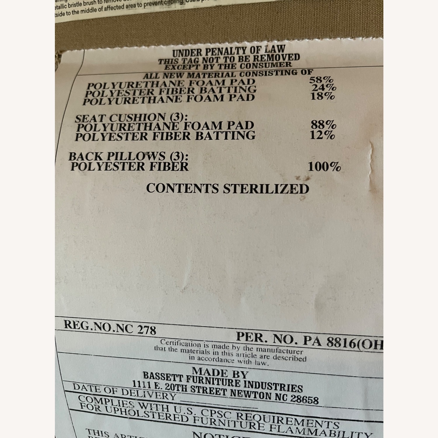 Bassett Bench Made Fabric 3+ Seater Sofa - image-8