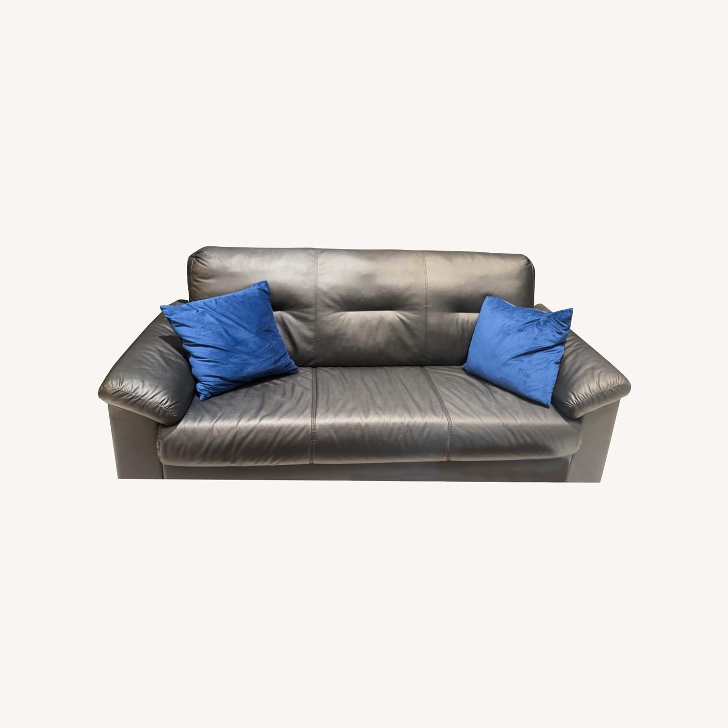 Vintage/Antique Black Leather 3+ Piece Sectional - image-0