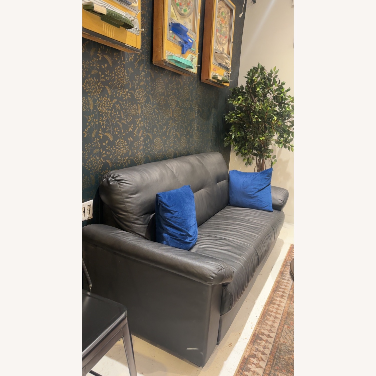 Vintage/Antique Black Leather 3+ Piece Sectional - image-3