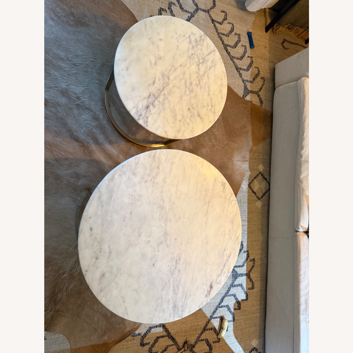 Cheval Marble and Gold Coffee Table - image-3