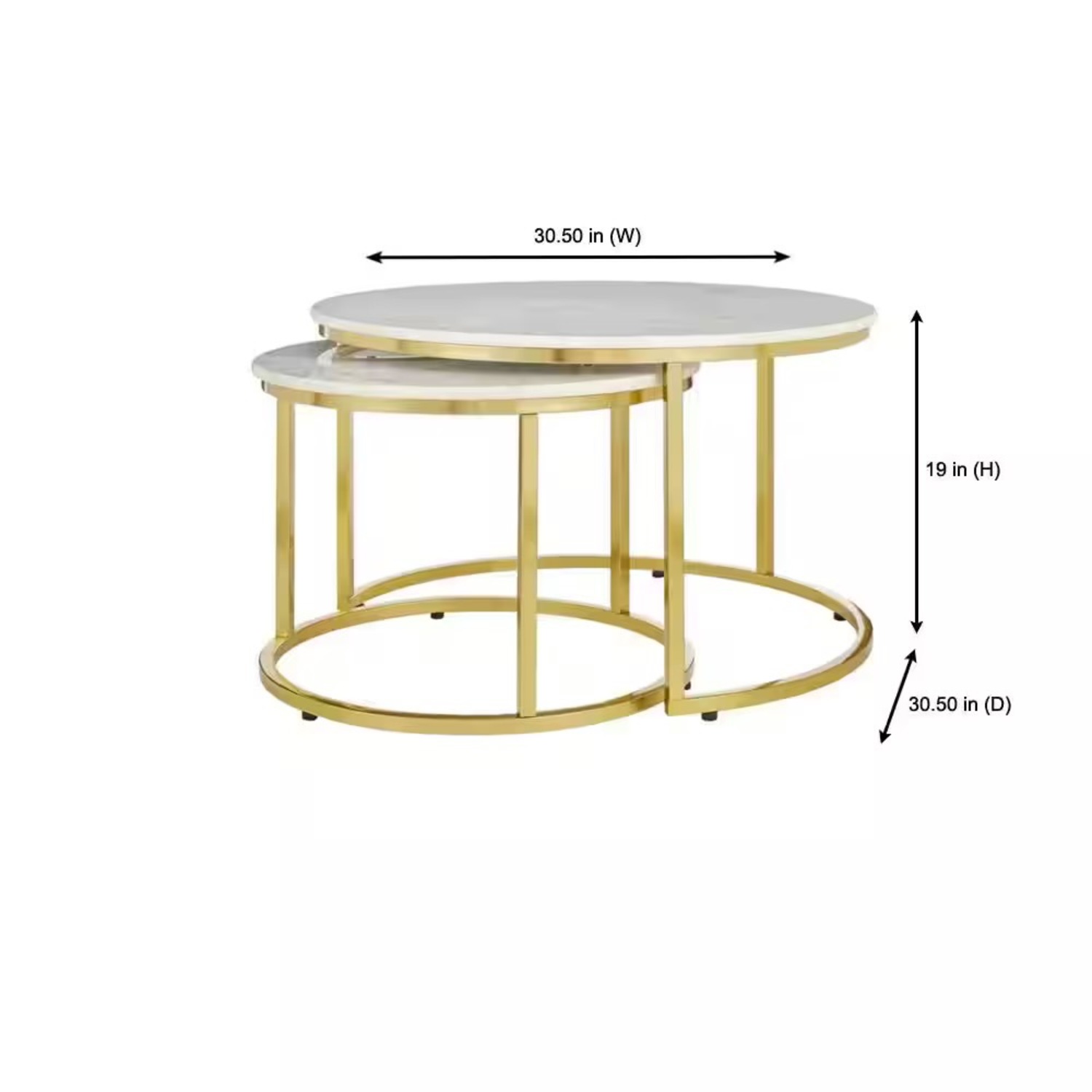 Cheval Marble and Gold Coffee Table - image-1