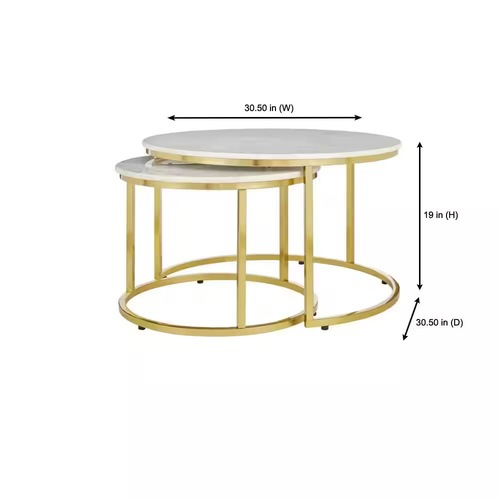 Used Cheval Marble and Gold Coffee Table for sale on AptDeco