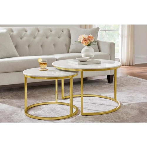 Used Cheval Marble and Gold Coffee Table for sale on AptDeco