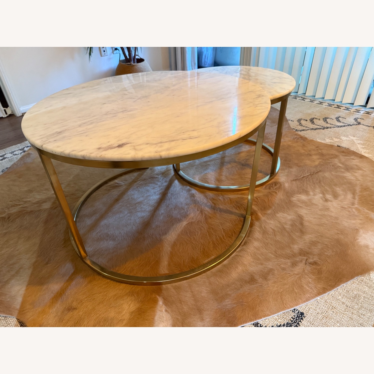 Cheval Marble and Gold Coffee Table - image-2