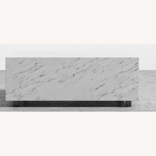 Used Rove Concepts White Marble Coffee Table for sale on AptDeco