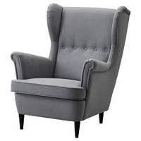 IKEA Strandmon Light Gray Fabric Armchair