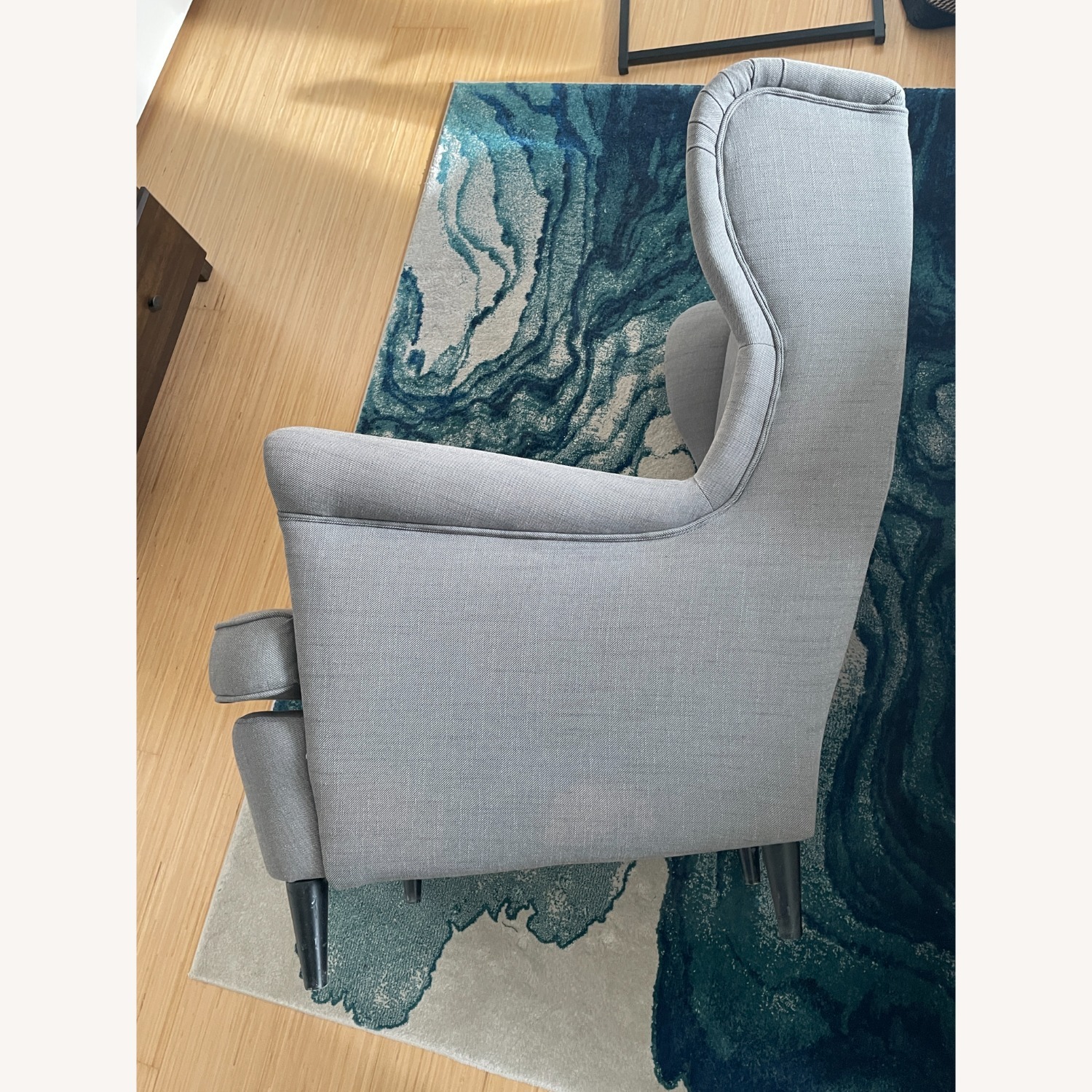 IKEA Strandmon Light Gray Fabric Armchair - AptDeco