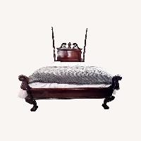 Century Furniture Dark Brown Wood Queen Bed