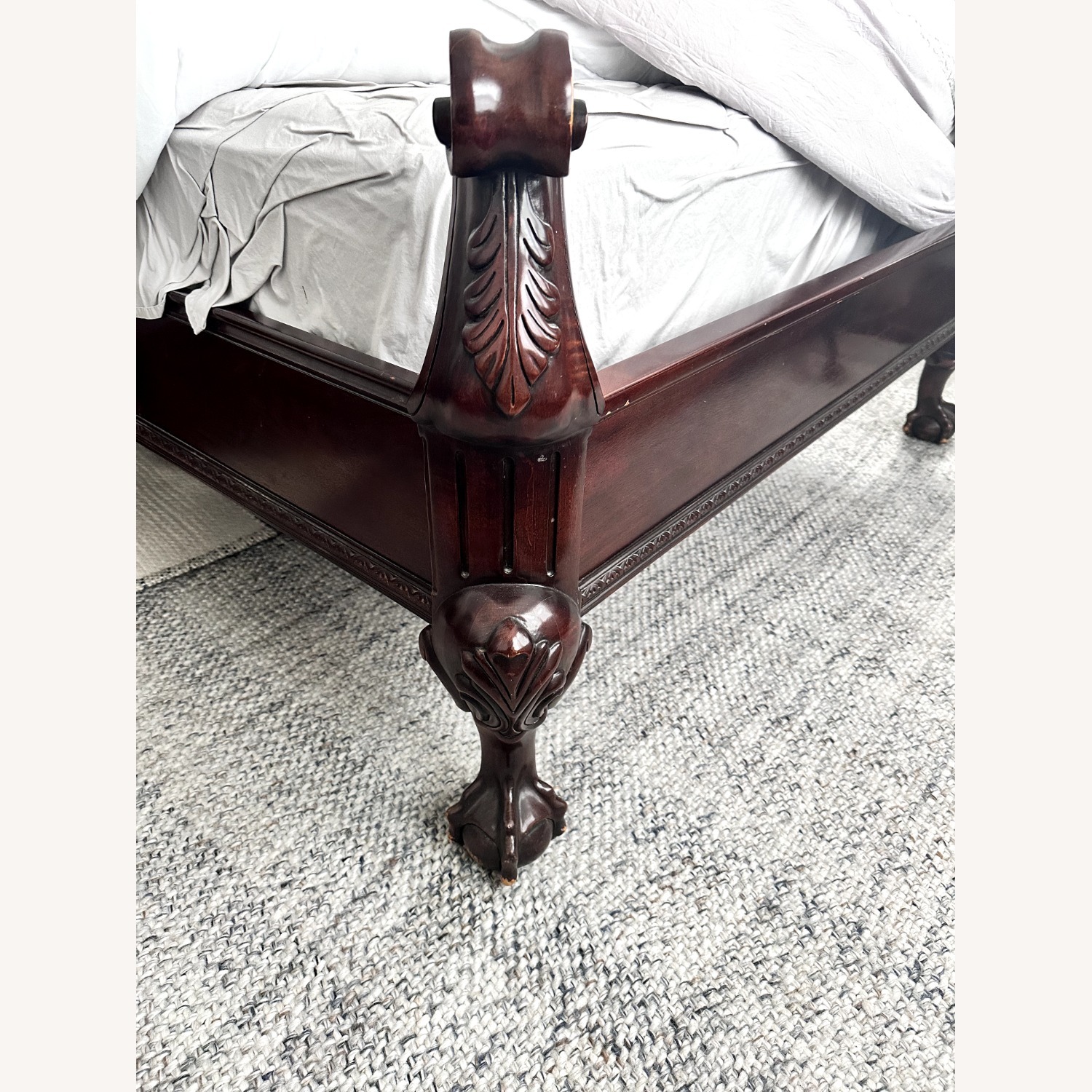 Century Furniture Dark Brown Wood Queen Bed - image-3