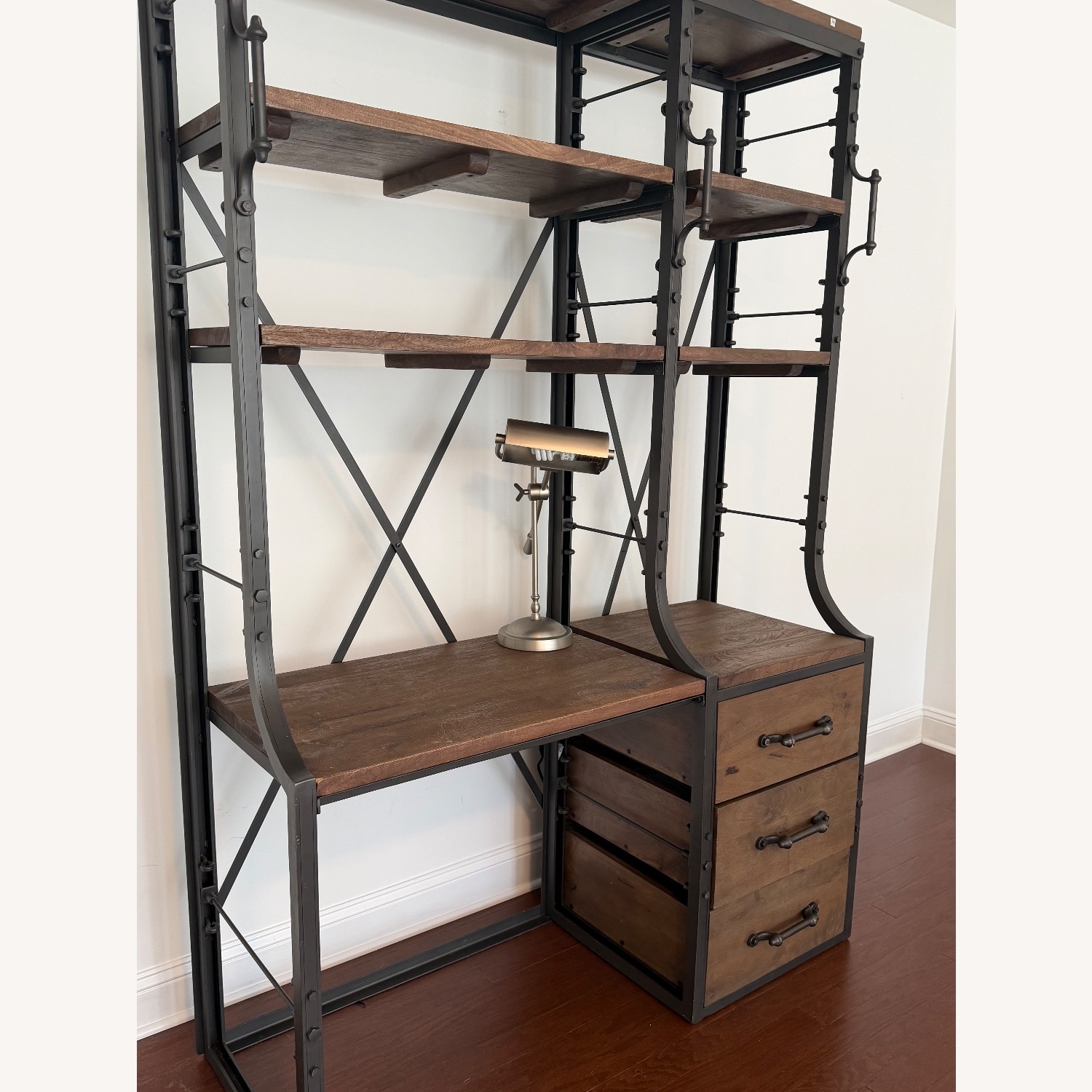 Restoration Hardware Dark Brown Wood Bookcase - image-9