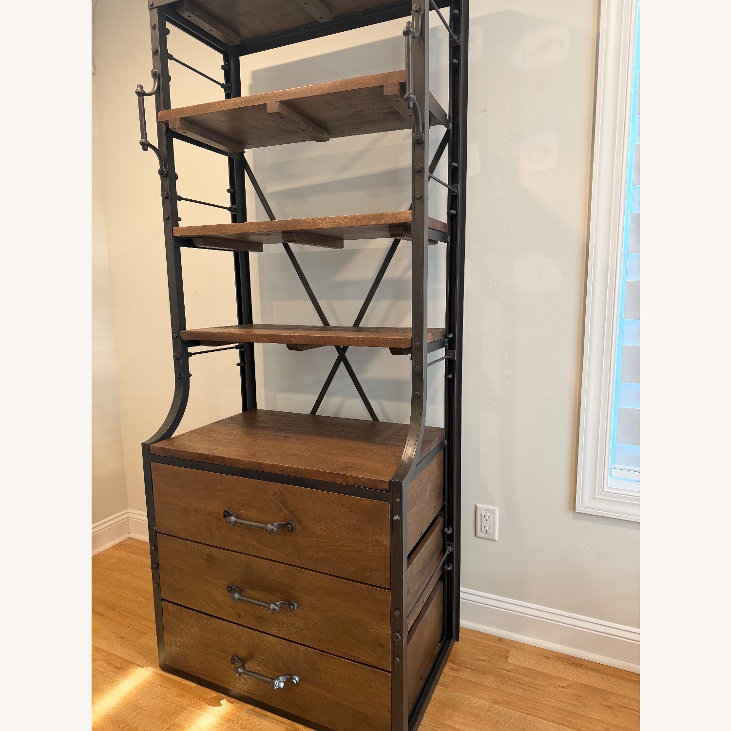 Restoration Hardware Dark Brown Wood Bookcase - image-8