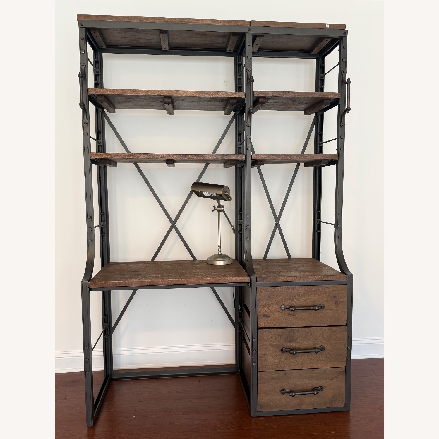 Restoration Hardware Dark Brown Wood Bookcase - image-11