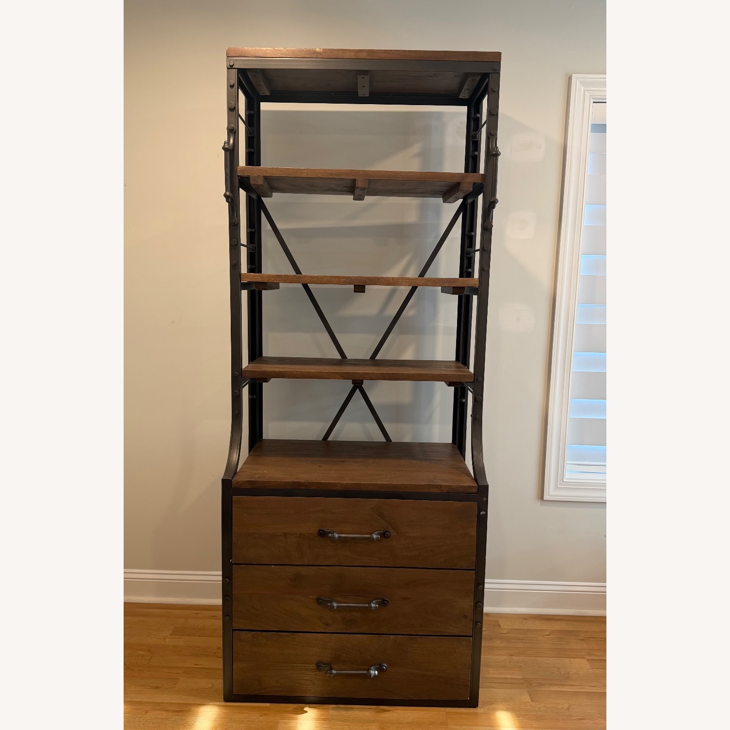 Restoration Hardware Dark Brown Wood Bookcase - image-7