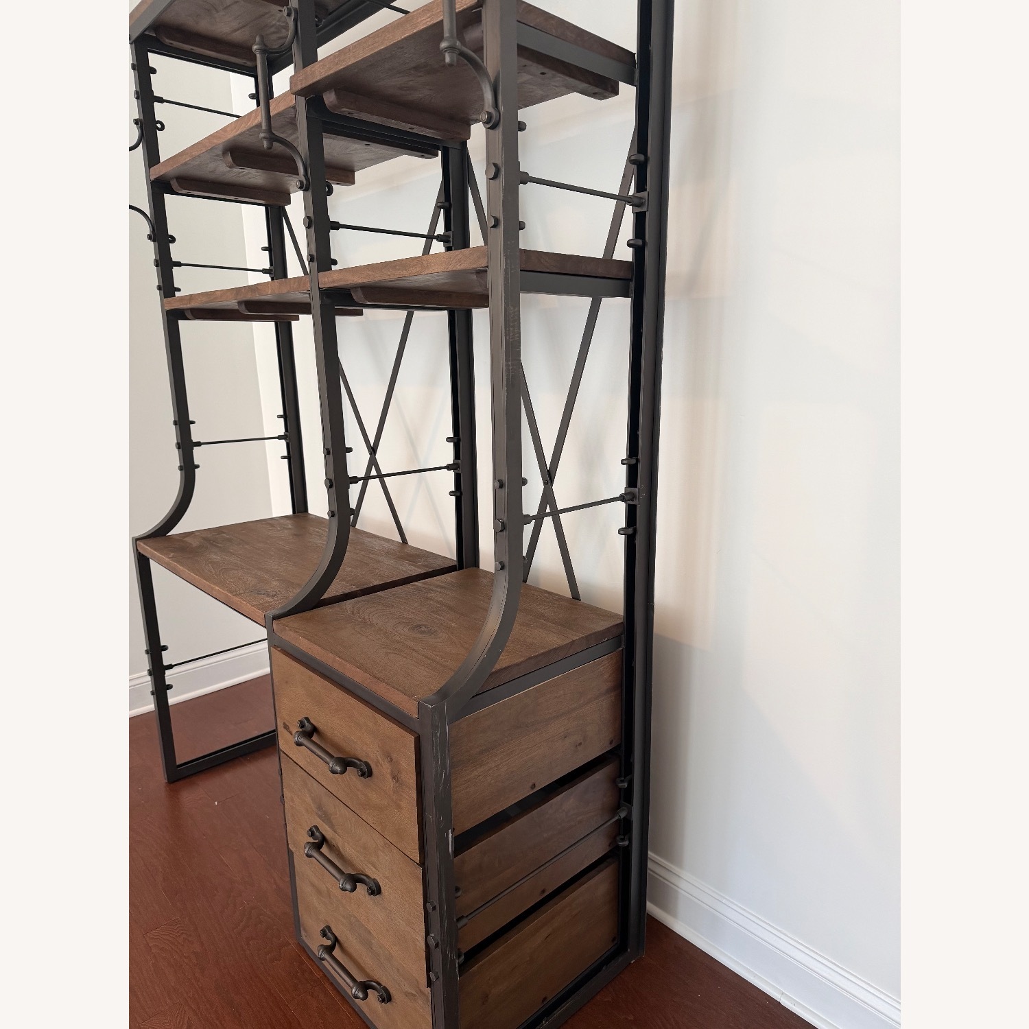 Restoration Hardware Dark Brown Wood Bookcase - image-10