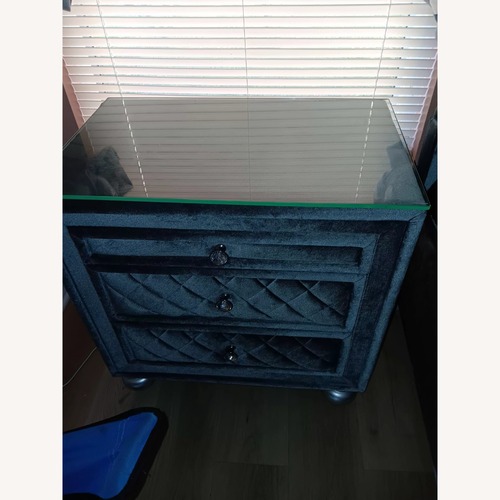 Used Dark Gray Fabric King Bed for sale on AptDeco